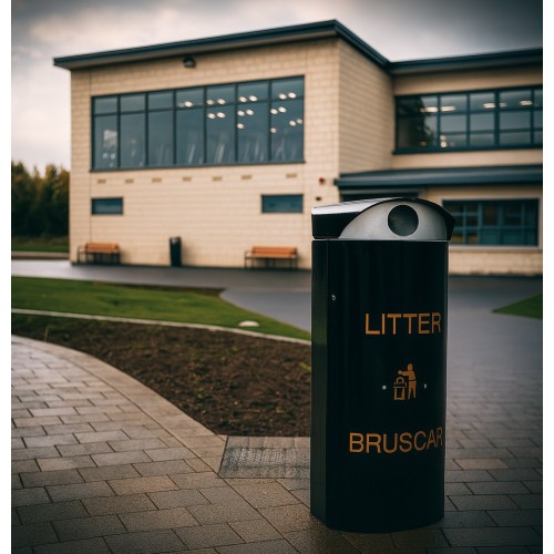 Campus street furniture and custom interior fit out at Institute of Technology Blanchardstown including litter bins, benches, bicycle racks, shelving, and coat hooks by Larkin Engineering